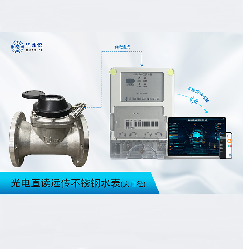 光電直讀304不銹鋼大口徑水表